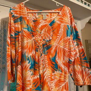 Hearts of Palm XL 3/4 length sleeve shirt by Caribbean Joe